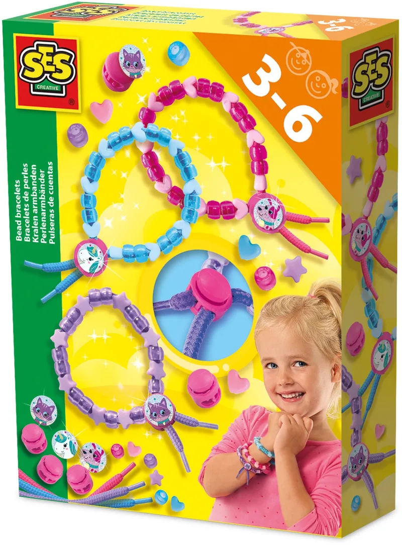 met 3 Veters en Verstelbare Sluitingen - Vanaf 3 Jaar - Armbandjes Maken - Schoencadeautjes Sinterklaas från SES Creative i Kralen armbanden – produktbild 1 av 5