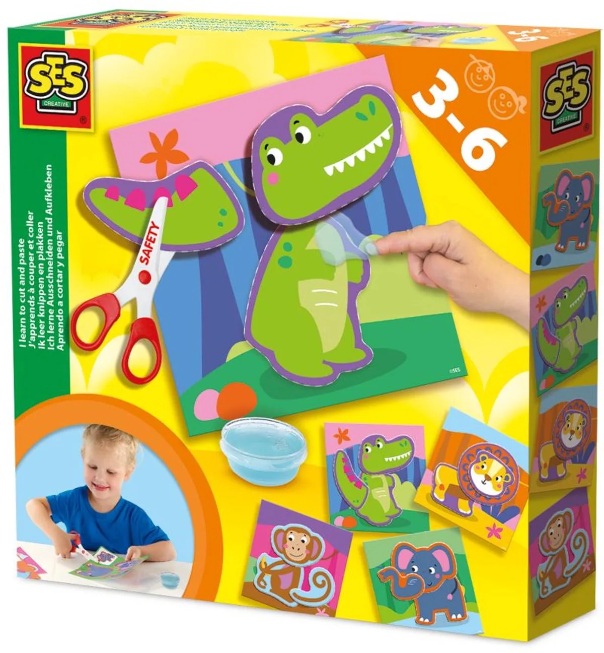 met Kinderschaar - Vanaf 3 Jaar - Stickeren - Schoencadeautjes Sinterklaas fra SES Creative i Ik leer knippen en plakken – produktbillede