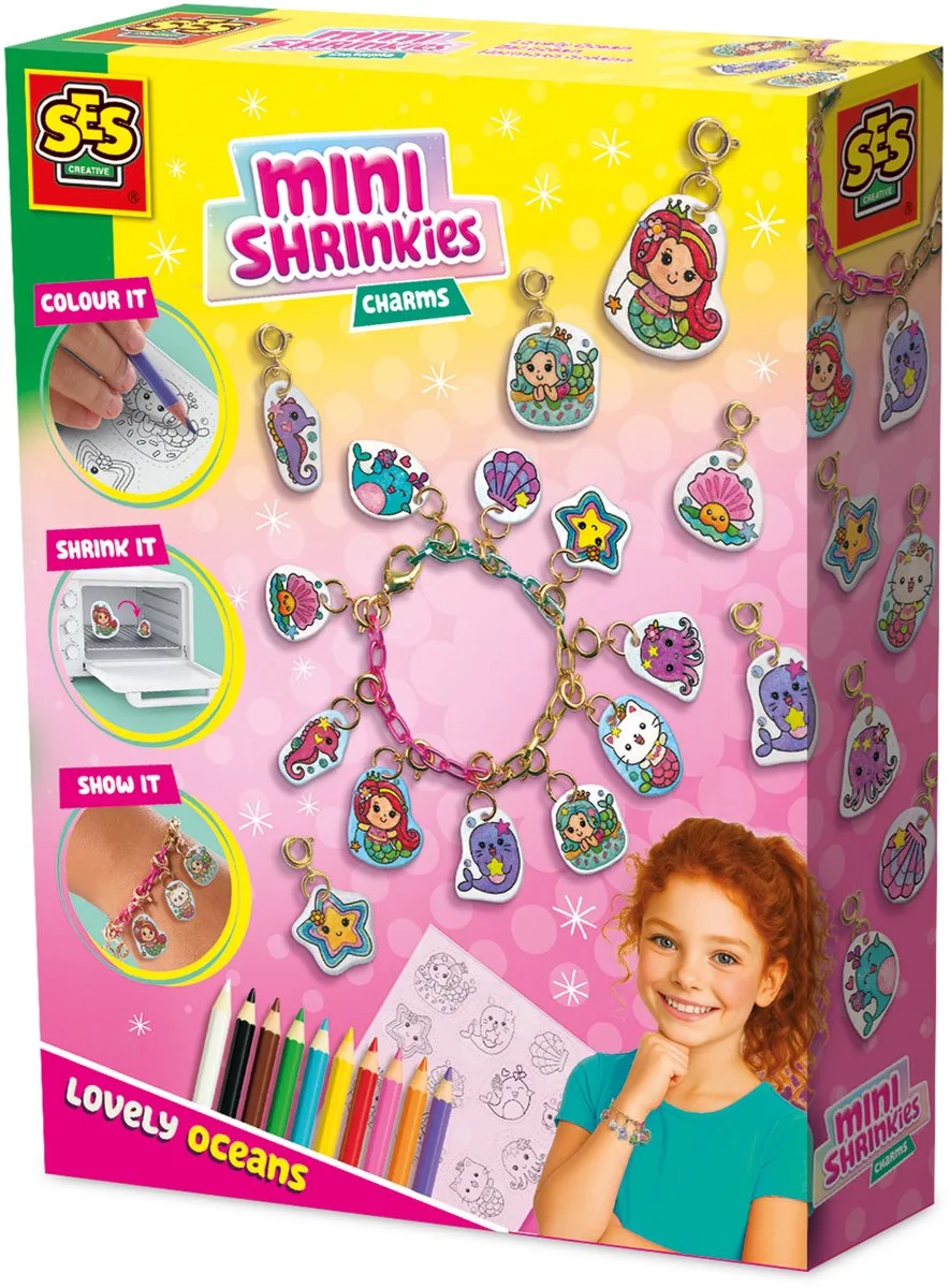Mini Shrinkies Charms - Voor Meisjes vanaf 5 Jaar - Krimpfolie - Armbandjes Maken - Schoencadeautjes Sinterklaas by SES Creative in Lovely Ocean – product photo