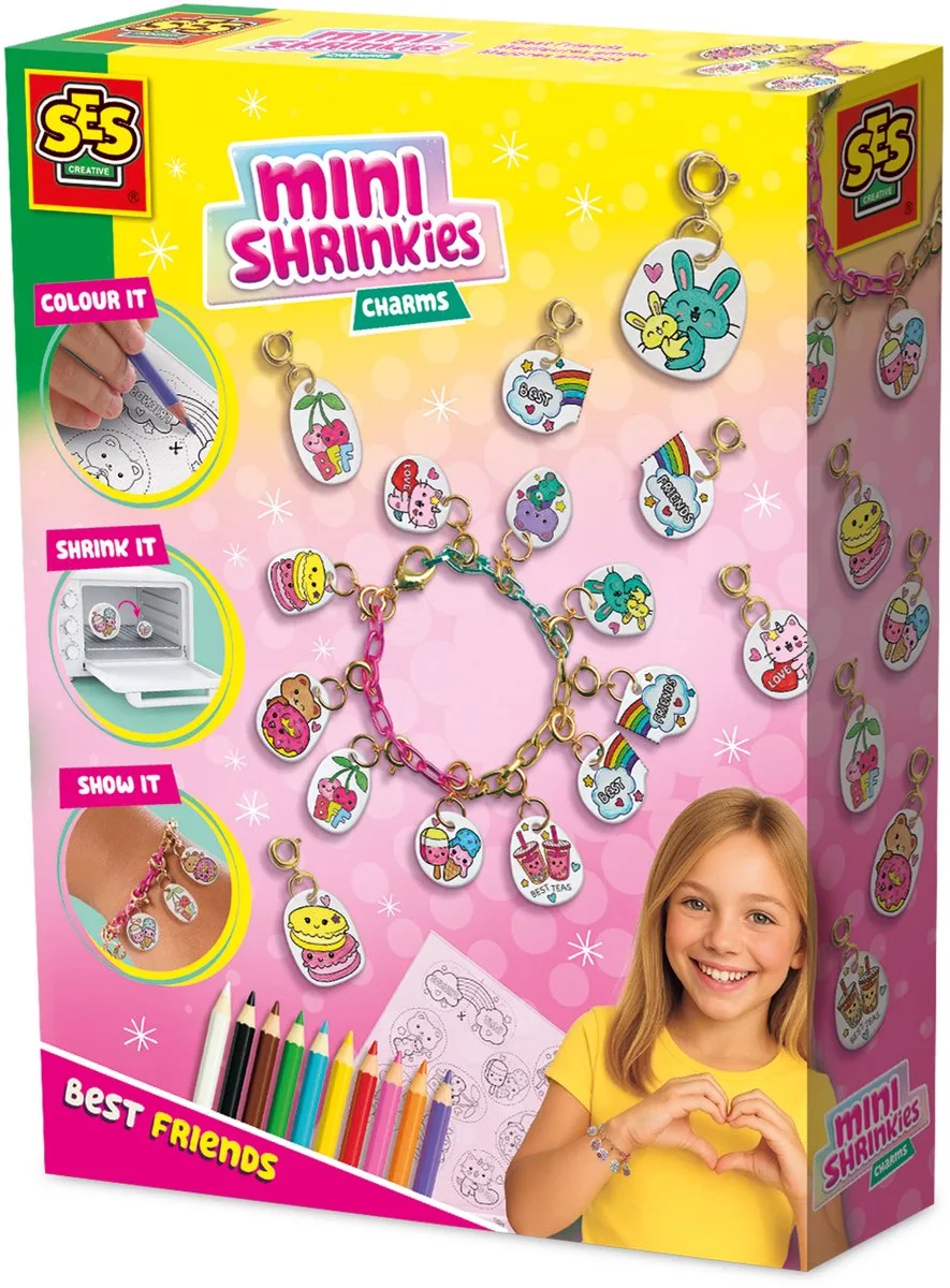 Mini Shrinkies Charms - Voor Meisjes vanaf 5 Jaar - Krimpfolie - Armbandjes Maken - Schoencadeautjes Sinterklaas by SES Creative in Best Friends – product photo