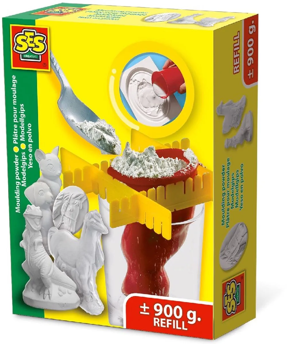 Modelgips om te Gieten en Navullen - 900 g - Vanaf 5 Jaar - Knutselen - Sneldrogend - Schoencadeautjes Sinterklaas von SES Creative in Wit Modelgips – Produktfoto