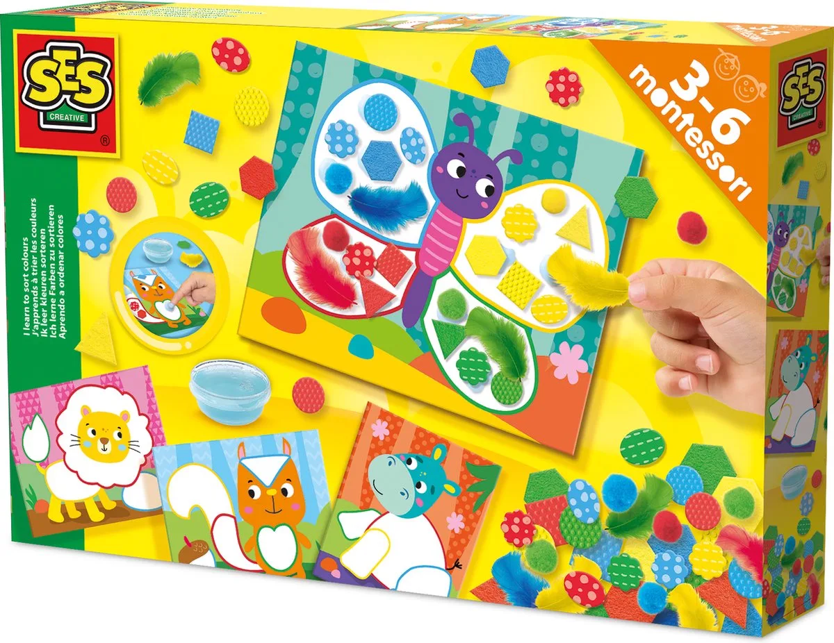 Montessori - Kleuren en Materialen Sorteren - Vanaf 3 Jaar - Educatief Speelgoed - Schoencadeautjes Sinterklaas by SES Creative in Multicolour – product photo
