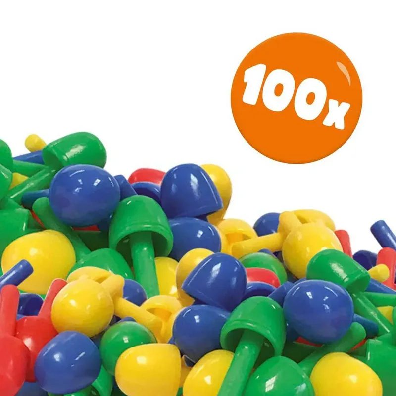 Montessori met 100 Pinnen - Vanaf 3 Jaar - Mozaïek Kinderen - Schoencadeautjes Sinterklaas de SES Creative en Mozaïekbord compact – photo du produit 4 sur 5