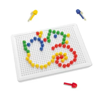 Montessori met 100 Pinnen - Vanaf 3 Jaar - Mozaïek Kinderen - Schoencadeautjes Sinterklaas de SES Creative en Mozaïekbord compact – photo du produit 3 sur 5