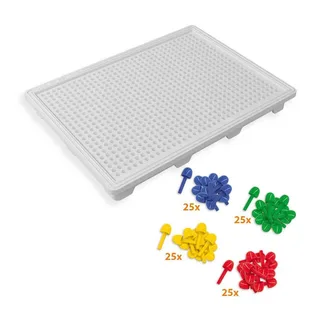 Montessori met 100 Pinnen - Vanaf 3 Jaar - Mozaïek Kinderen - Schoencadeautjes Sinterklaas de SES Creative en Mozaïekbord compact – photo du produit 2 sur 5