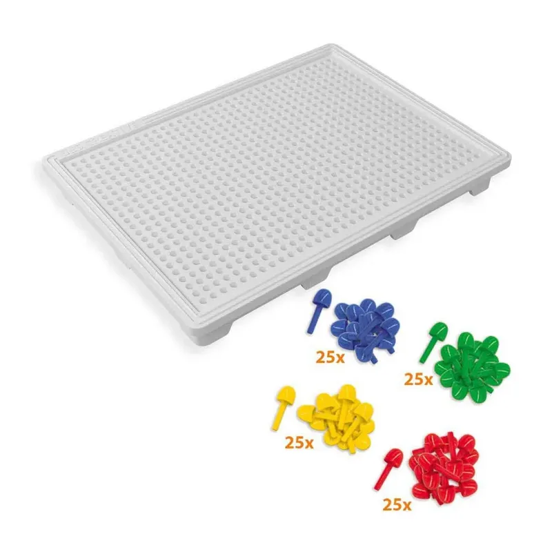 Montessori met 100 Pinnen - Vanaf 3 Jaar - Mozaïek Kinderen - Schoencadeautjes Sinterklaas de SES Creative en Mozaïekbord compact – photo du produit 2 sur 5