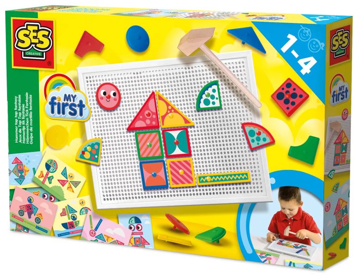 My First Hamertje Tik - Fantasie met Houten Hamer - Vanaf 1 Jaar - Baby Speelgoed - Motorische Ontwikkeling - Schoencadeautjes Sinterklaas de SES Creative en Fantasie, 1-4 – photo du produit