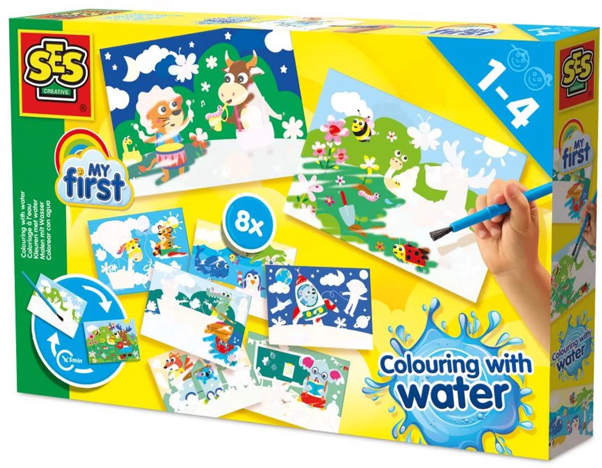 My First Kleuren met Water - Mega Set Verborgen Dieren - Vanaf 1 Jaar - Baby Speelgoed - Knoeivrij - Schoencadeautjes Sinterklaas van SES Creative in Verborgen dieren Mega Set – productfoto