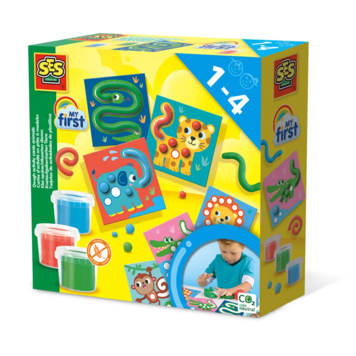 My first Knetaufgabenkarten Tiere Tierischer Knet- und Bastelspaß! de SES Creative en Multicolore – photo du produit