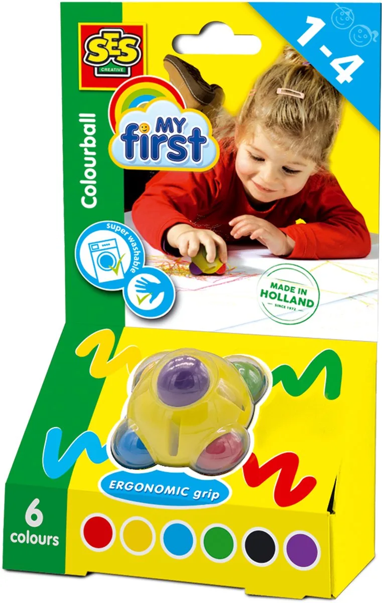 My First - Krijtstift - Krijt - Makkelijk Vast te Houden voor jonge Kinderen – Kleuren en Tekenen voor 1 tot 4 Jaar by SES Creative in Kleurbal – product photo