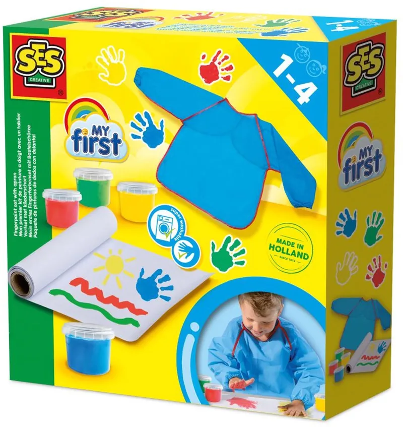 My First met Kliederschort - 4 Kleuren - Vanaf 1 Jaar - Baby Speelgoed - Glutenvrij - Schoencadeautjes Sinterklaas de SES Creative en Vingerverf Set – photo du produit 1 sur 5