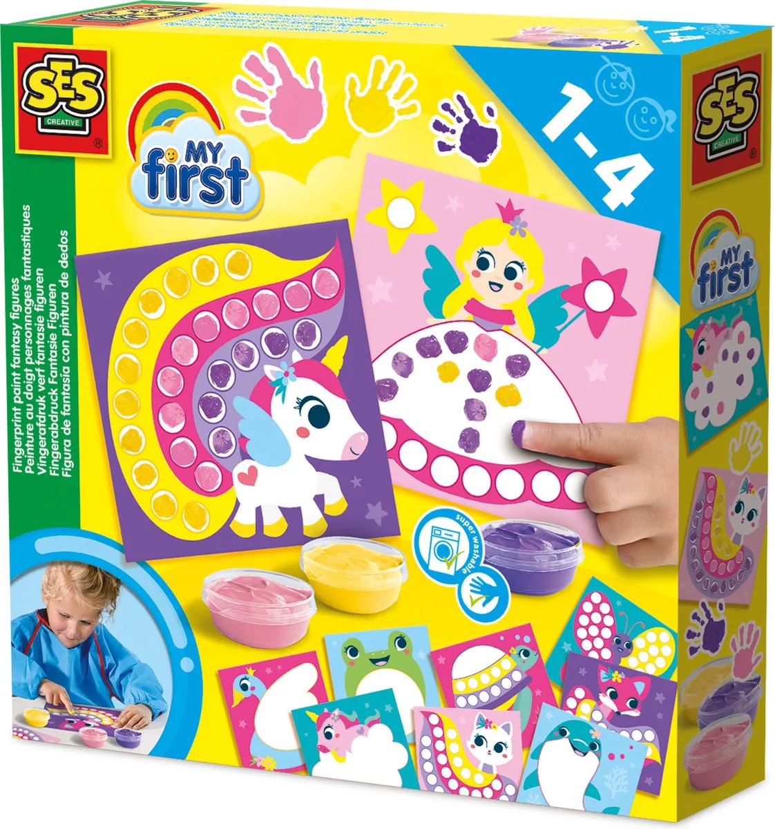 My First Vingerverf Set - Vingerafdruk Fantasie Figuren - Vanaf 1 Jaar - Babyproof - Glutenvrij - Schoencadeautjes Sinterklaas von SES Creative in Vingerverf Fantasie – Produktfoto