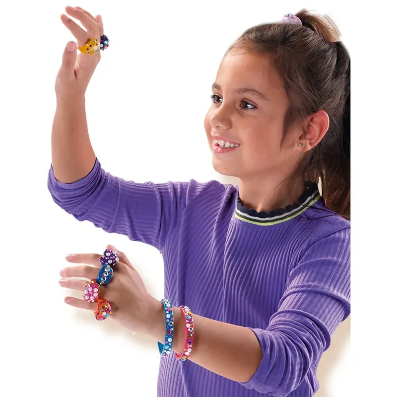 om te Versieren - Voor Meisjes vanaf 6 Jaar - Sieraden Maken - Schoencadeautjes Sinterklaas från SES Creative i Diamanzo ringen en armbanden – produktbild 3 av 4