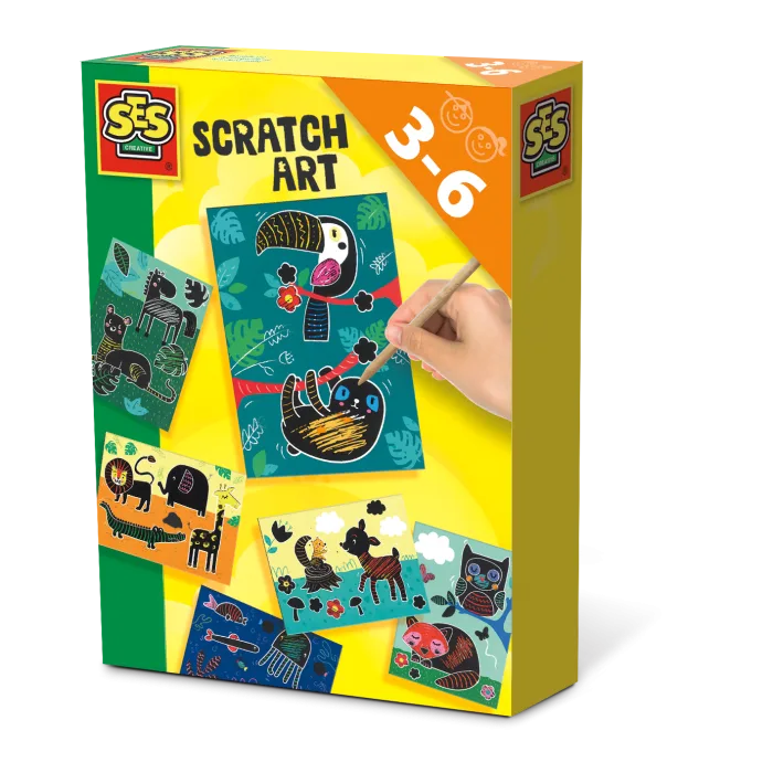 scratch art dieren fra SES Creative – produktbillede