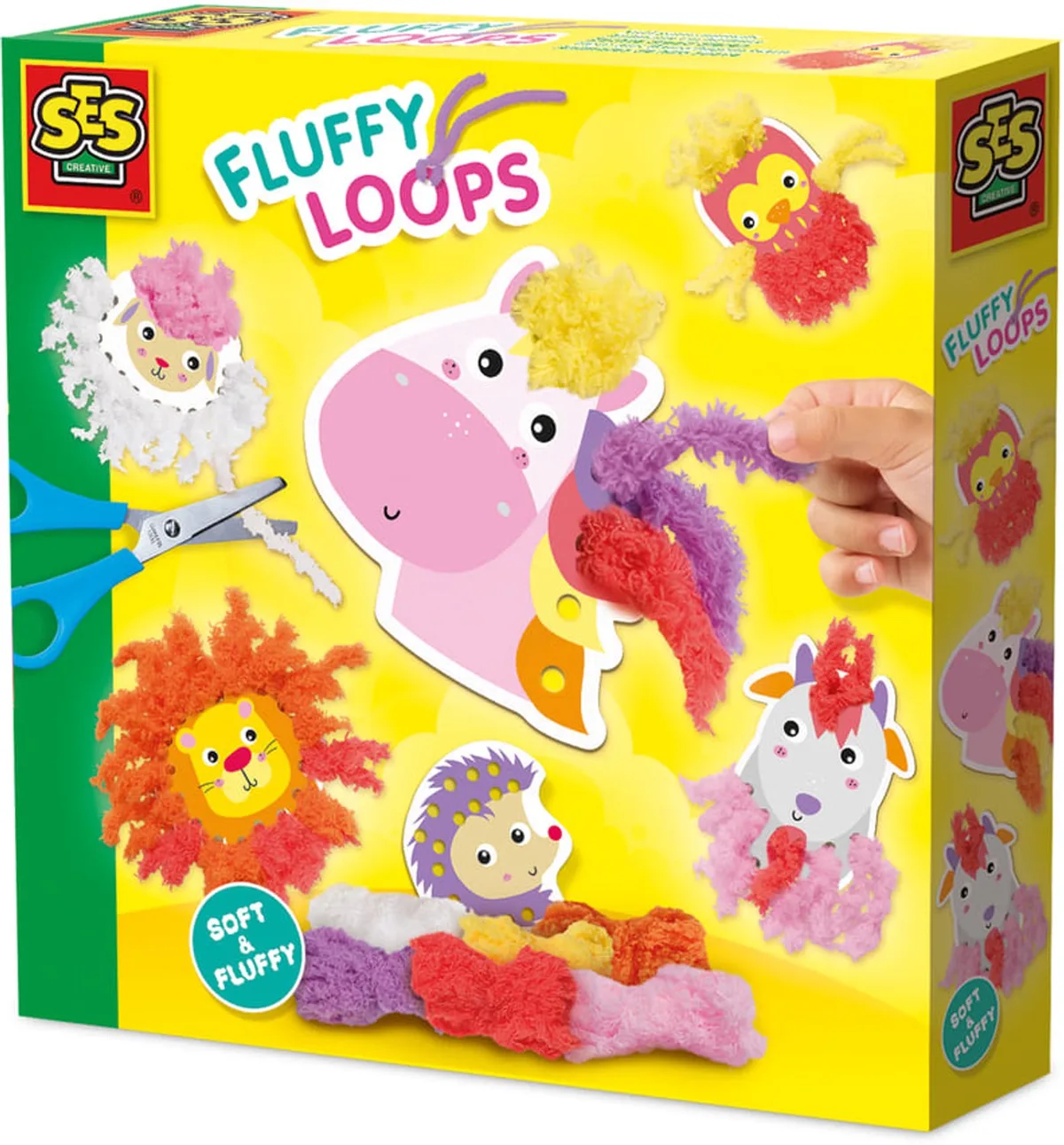 Sensorisch speelgoed – Maak 6 zachte draad dieren – Inclusief kinderschaar van SES Creative in Fluffy loops – productfoto