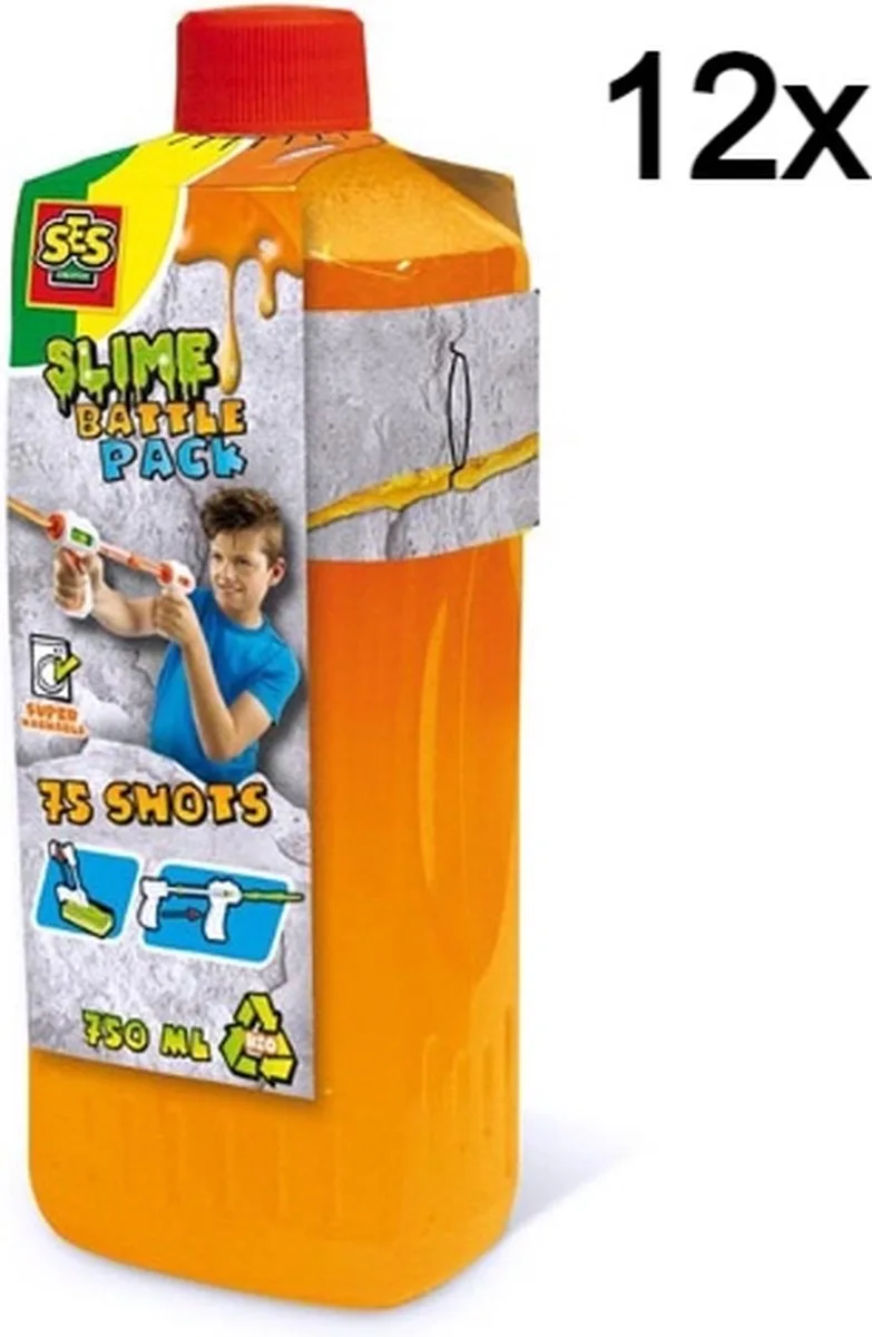 Ses 12stuks slime battle navulling – neon 750ml från SES Creative i Orange – produktbild
