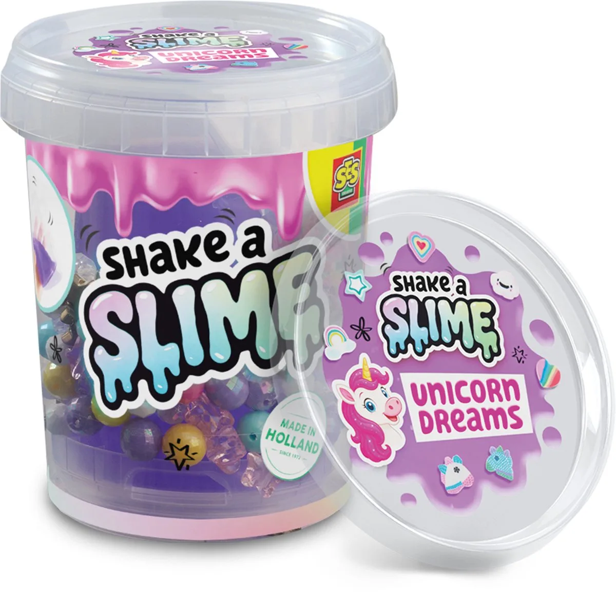 Shake-a-Slime Slijm - met Shakebeker - Voor Meisjes vanaf 5 Jaar - 200 g - Glutenvrij - Schoencadeautjes Sinterklaas från SES Creative i Unicorn Dreams – produktbild