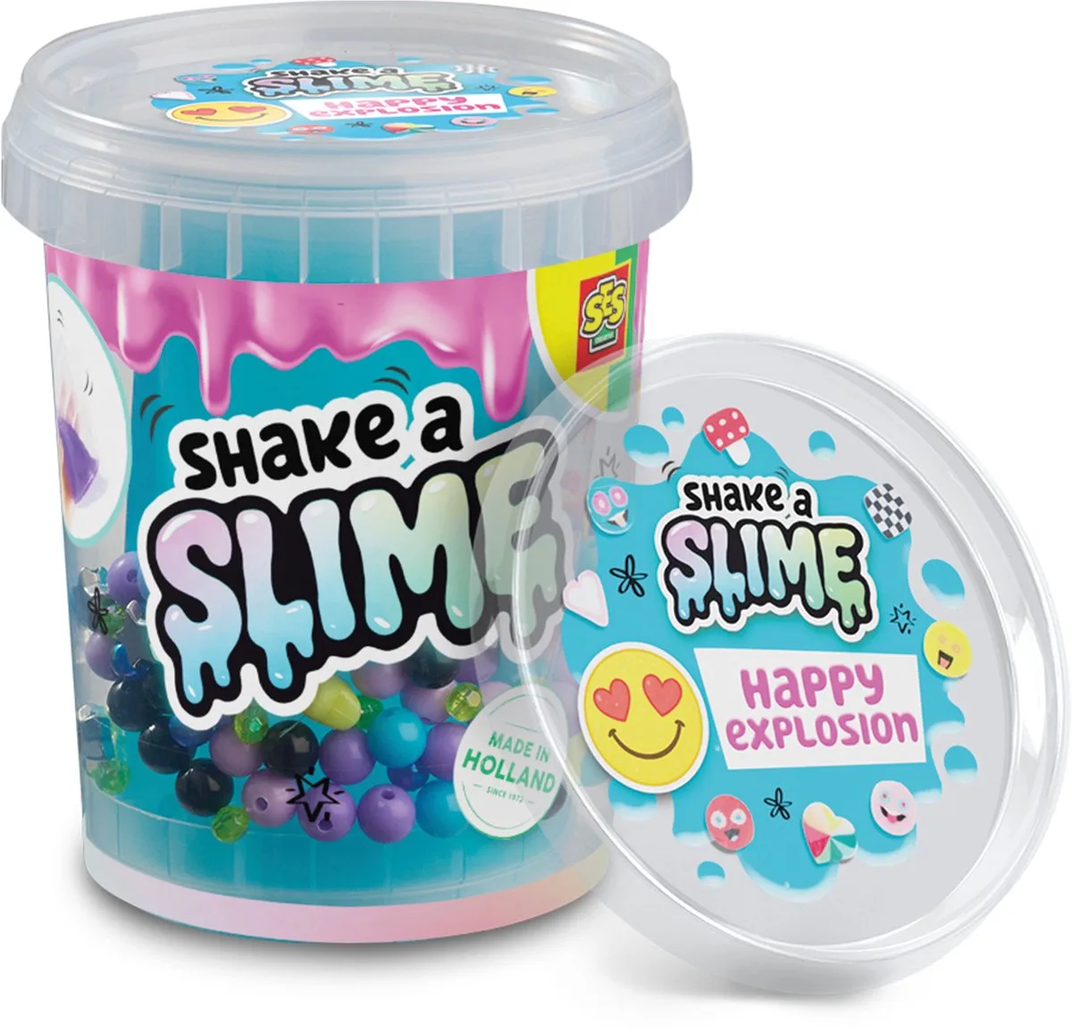 Shake-a-Slime Slijm - met Shakebeker - Voor Meisjes vanaf 5 Jaar - 200 g - Glutenvrij - Schoencadeautjes Sinterklaas de SES Creative en Happy Explosion – photo du produit