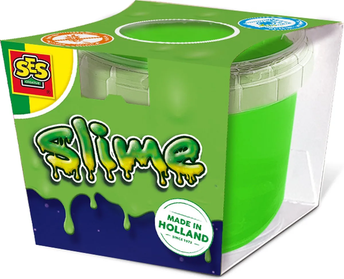 Slijm - 140 g - Vanaf 3 Jaar - Glutenvrij - Schoencadeautjes Sinterklaas fra SES Creative i Neon groen – produktbillede