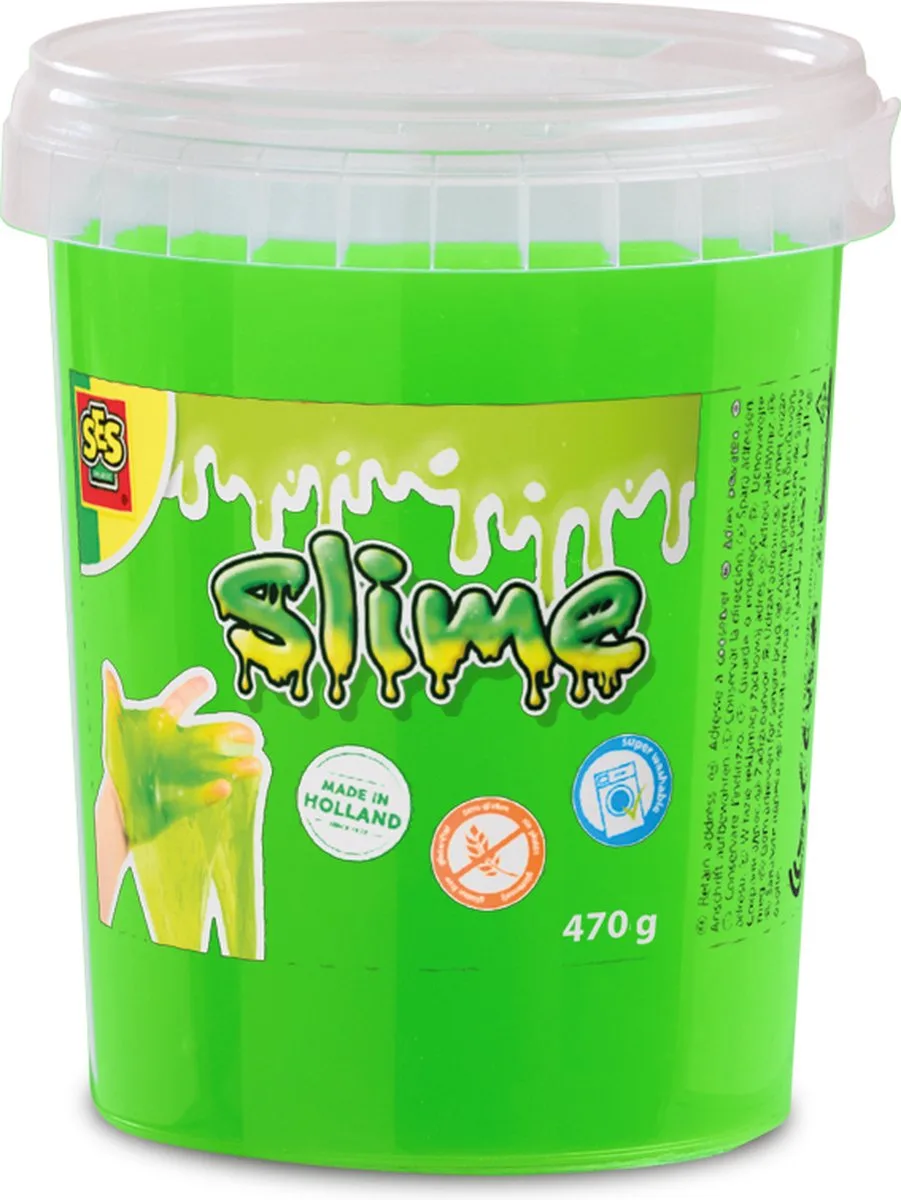 Slijm - 470 g - Vanaf 3 Jaar - Glutenvrij - Schoencadeautjes Sinterklaas de SES Creative en Neon groen – photo du produit
