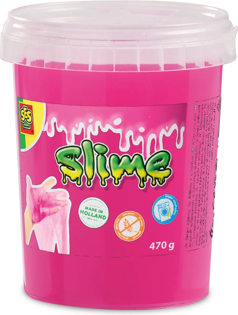 Slijm - 470 g - Vanaf 3 Jaar - Glutenvrij - Schoencadeautjes Sinterklaas de SES Creative en Neon roze – photo du produit