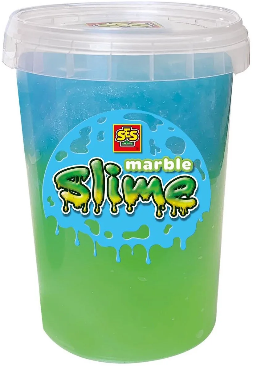 Slijm Marble - en Blauw met Marmereffect - Vanaf 3 Jaar - 200 g - Glutenvrij - Schoencadeautjes Sinterklaas by SES Creative in Green – product photo