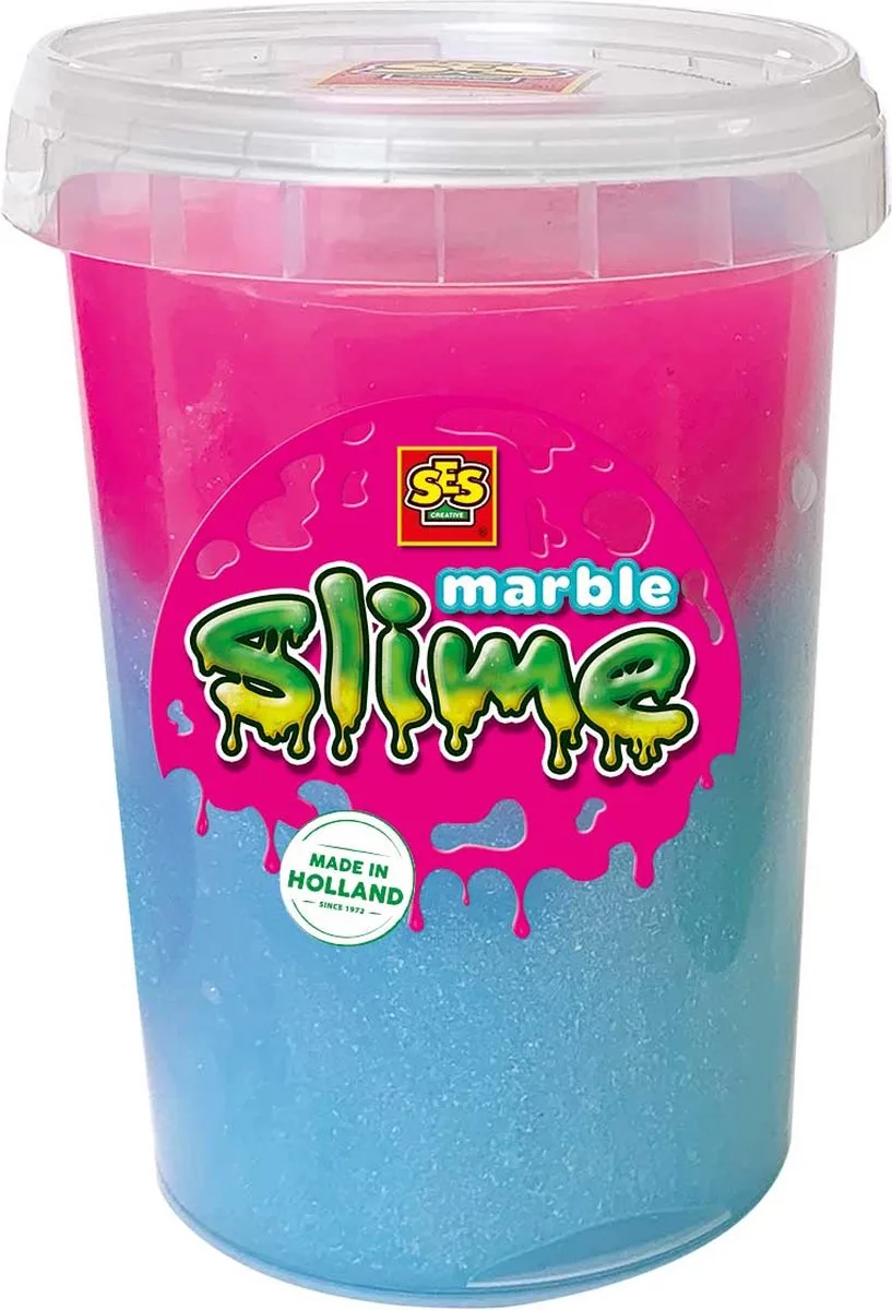 Slijm Marble - en Roze met Marmereffect - Vanaf 3 Jaar - 200 g - Glutenvrij - Schoencadeautjes Sinterklaas fra SES Creative i Blå – produktbillede