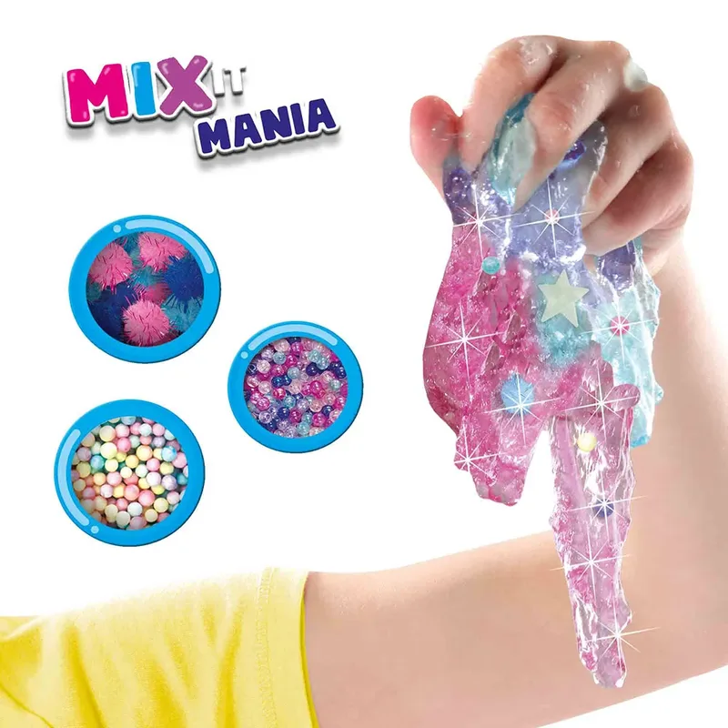 Slijm met Kralen en Sterren - 7 x 120 g - Vanaf 3 Jaar - Glow in the Dark - Schoencadeautjes Sinterklaas de SES Creative en Mix it mania – photo du produit 3 sur 5