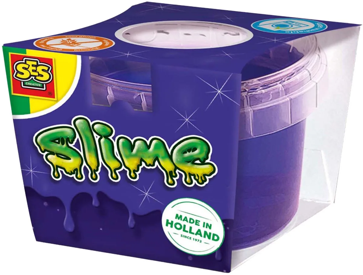 Slijm Paars met Glitter - 140 g - Vanaf 3 Jaar - Glutenvrij - Schoencadeautjes Sinterklaas van SES Creative in Paars glitter – productfoto
