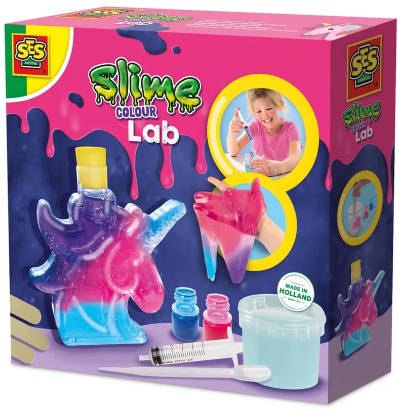Slime kleuren lab – Spelen met slijm - Unicorn - Meng je eigen kleuren slijm - Goed uitwasbaar – STEM speelgoed – Experimenteren met slijm fra SES Creative i Kleuren lab – Unicorn – produktbillede