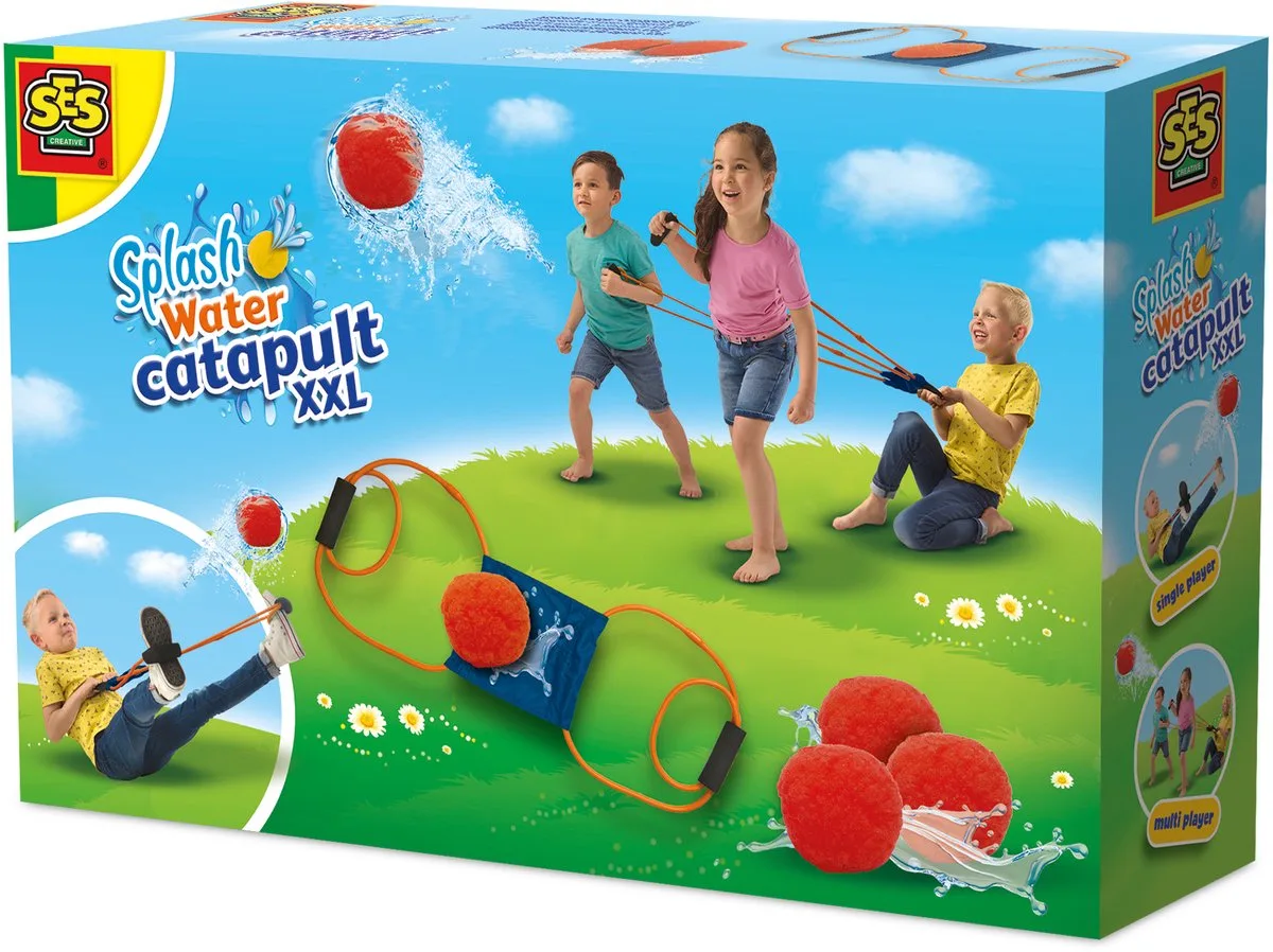 Splash Waterballen - Katapult XXL met 3 Ballen - Vanaf 5 Jaar - Waterballonnen - Herbruikbaar - Schoencadeautjes Sinterklaas från SES Creative i Röd – produktbild