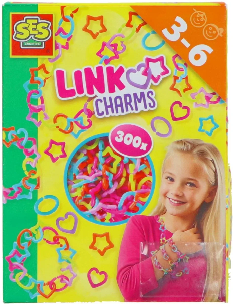 Sterren, Hartjes en Cirkels - Vanaf 3 Jaar - 300 Stuks - Armbandjes Maken - Schoencadeautjes Sinterklaas by SES Creative in Schakelbedels – product photo