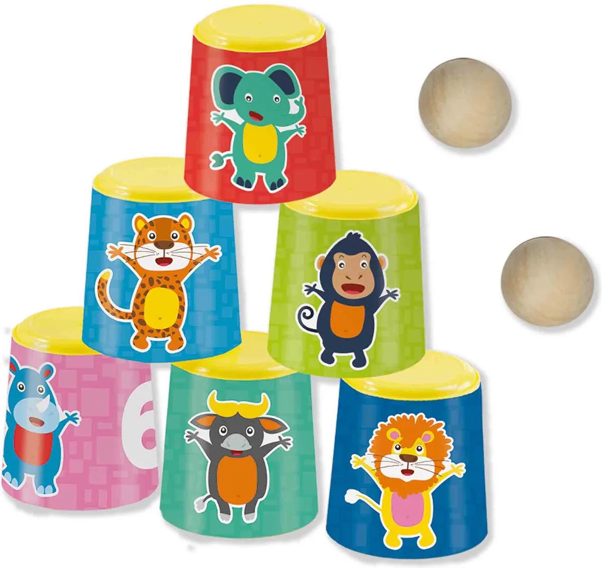 stevige kunststof ballen met houten ballen - voor binnen of buiten spelen by SES Creative in Blikgooien – product photo