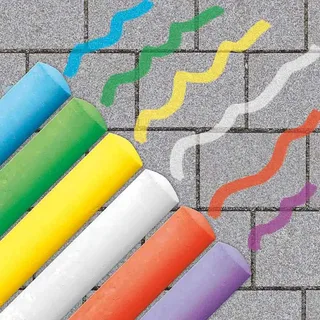 Stoepkrijt - 6-Pack in Heldere Kleuren - Vanaf 2 Jaar - Motorische Ontwikkeling - Schoencadeautjes Sinterklaas de SES Creative en Multicolore – photo du produit 3 sur 4