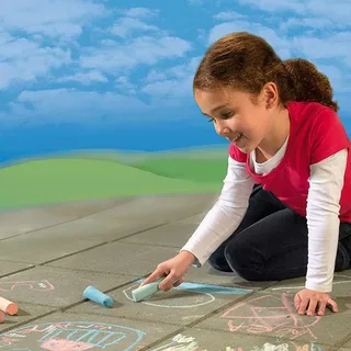 Stoepkrijt - 6-Pack in Heldere Kleuren - Vanaf 2 Jaar - Motorische Ontwikkeling - Schoencadeautjes Sinterklaas de SES Creative en Multicolore – photo du produit 4 sur 4