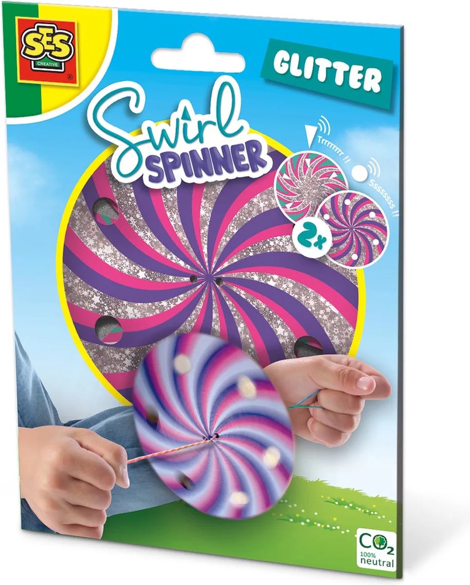 Swirl spinner - 2 spinners en neon draad von SES Creative in Glitter – Produktfoto