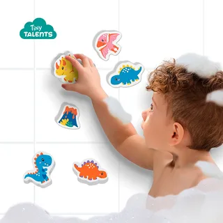 Tiny Talents - Bad Dino’s Set - foam dino’s - plakken op natte tegels - stimuleert fantasie - veilig badspeelgoed - creatief spelen - dinosaurus speelgoed by SES Creative in Dino's – product photo 4 of 5