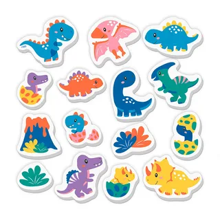 Tiny Talents - Bad Dino’s Set - foam dino’s - plakken op natte tegels - stimuleert fantasie - veilig badspeelgoed - creatief spelen - dinosaurus speelgoed by SES Creative in Dino's – product photo 2 of 5