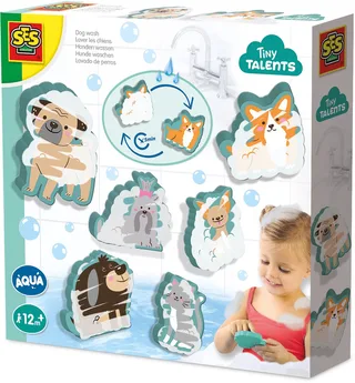 Tiny Talents - Badspeelgoed – Honden en kat wassen – illustraties verschijnen als het nat wordt - opnieuw te gebruiken - Speelgoed 1 jaar fra SES Creative i Honden wassen – produktbillede 1 af 2