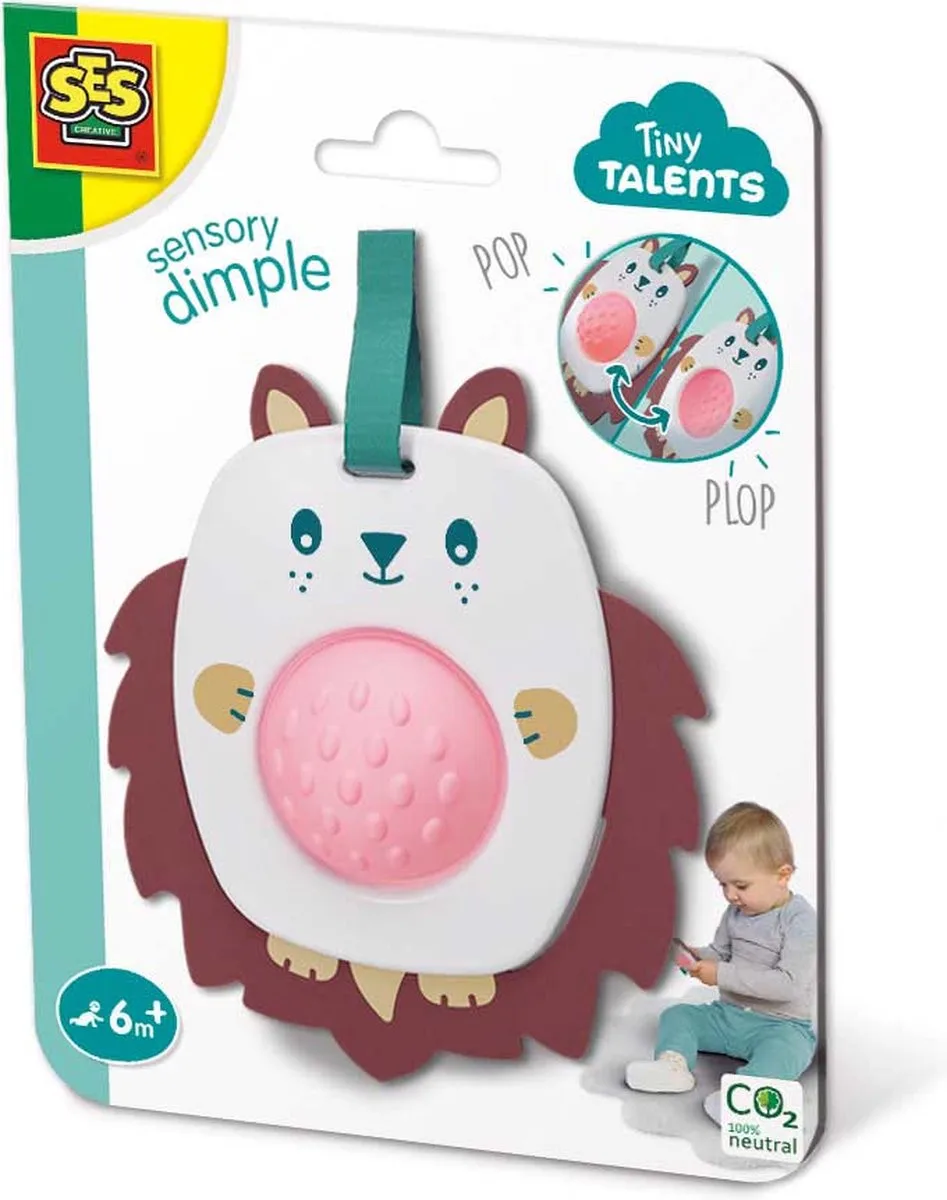 Tiny Talents - Grijpspeelgoed dimple - baby - fidget - verschillende materialen en texturen - Baby Speelgoed vanaf 6 maanden van SES Creative in Egel – productfoto