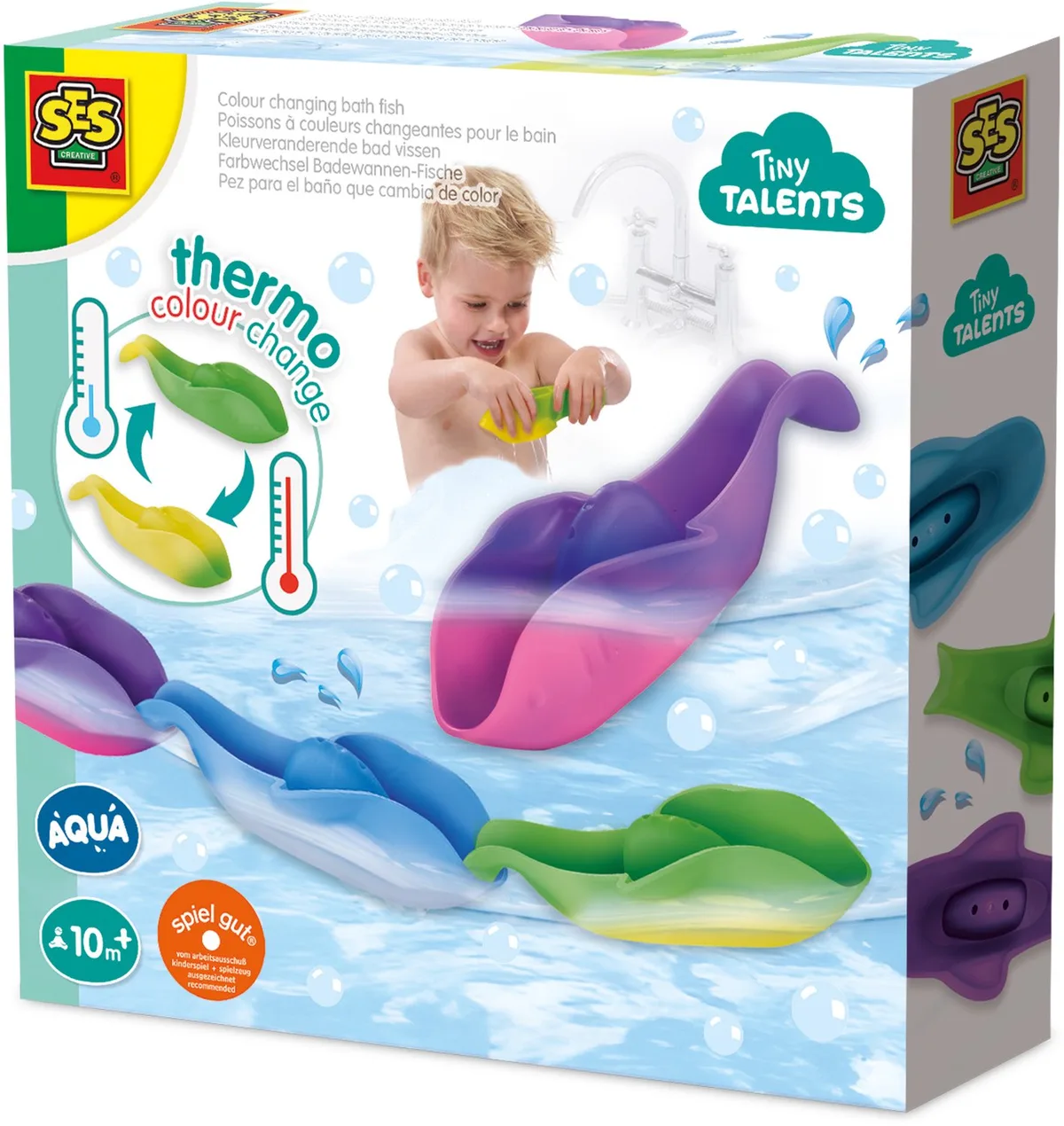 Tiny Talents Kleurveranderende Badvissen - 3 Stuks - Vanaf 10 Maanden - Motorische Ontwikkeling - Schoencadeautjes Sinterklaas fra SES Creative i Badspeelgoed – produktbillede