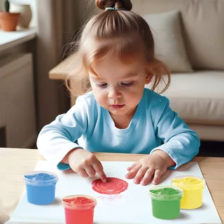 Vingerverf - 4 Basiskleuren - Vanaf 2 Jaar - 4 x 110 ml - Knutselen - Glutenvrij - Schoencadeautjes Sinterklaas från SES Creative i Eco 4 basiskleuren – produktbild 1 av 3