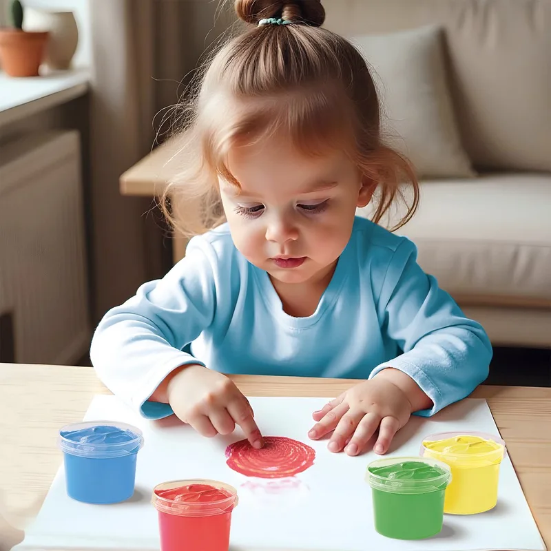 Vingerverf - 4 Basiskleuren - Vanaf 2 Jaar - 4 x 110 ml - Knutselen - Glutenvrij - Schoencadeautjes Sinterklaas från SES Creative i Eco 4 basiskleuren – produktbild 1 av 3