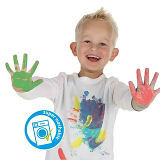 Vingerverf - 6 Kleuren in Potjes - Vanaf 2 Jaar - 6 x 45 ml - Knutselen - Glutenvrij - Schoencadeautjes Sinterklaas från SES Creative i 6 basiskleuren – produktbild 4 av 5