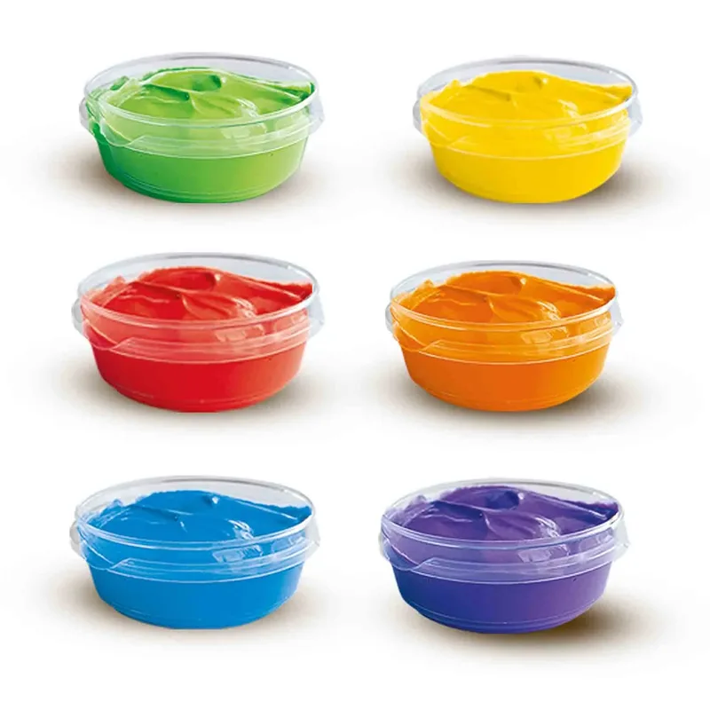 Vingerverf - 6 Kleuren in Potjes - Vanaf 2 Jaar - 6 x 45 ml - Knutselen - Glutenvrij - Schoencadeautjes Sinterklaas från SES Creative i 6 basiskleuren – produktbild 5 av 5
