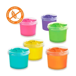 Vingerverf - Mega Set 6 Kleuren met Rol Papier 2 Meter - Vanaf 2 Jaar - Knutselen - Glutenvrij - Schoencadeautjes Sinterklaas från SES Creative i Orange – produktbild 5 av 5