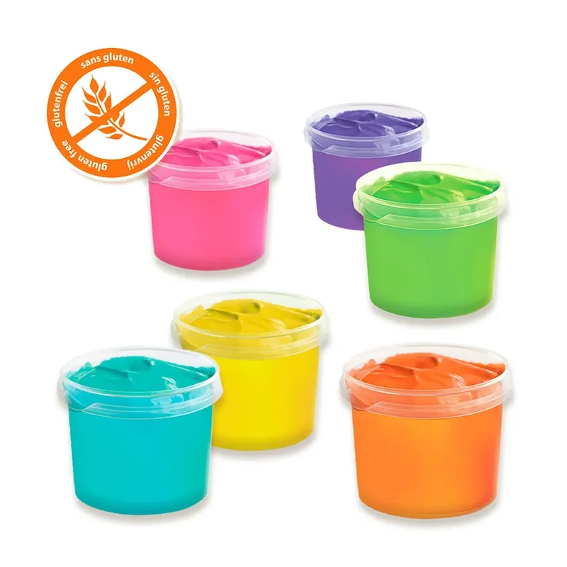 Vingerverf - Mega Set 6 Kleuren met Rol Papier 2 Meter - Vanaf 2 Jaar - Knutselen - Glutenvrij - Schoencadeautjes Sinterklaas från SES Creative i Orange – produktbild 5 av 5