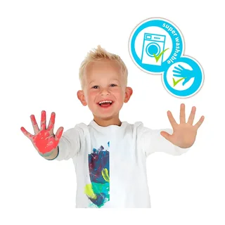 Vingerverf - Mega Set 6 Kleuren met Rol Papier 2 Meter - Vanaf 2 Jaar - Knutselen - Glutenvrij - Schoencadeautjes Sinterklaas från SES Creative i Orange – produktbild 3 av 5