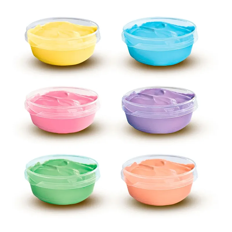 Vingerverf - Pastel 6 Kleuren - Vanaf 2 Jaar - 6 x 45 ml - Knutselen - Glutenvrij - Schoencadeautjes Sinterklaas från SES Creative i 6 pastelkleuren – produktbild 3 av 5