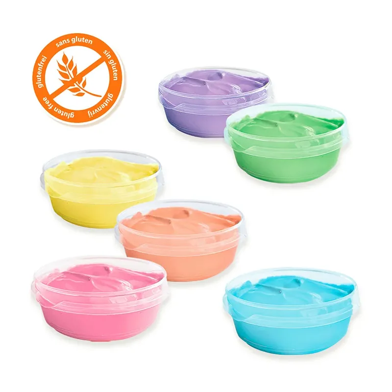 Vingerverf - Pastel 6 Kleuren - Vanaf 2 Jaar - 6 x 45 ml - Knutselen - Glutenvrij - Schoencadeautjes Sinterklaas från SES Creative i 6 pastelkleuren – produktbild 4 av 5